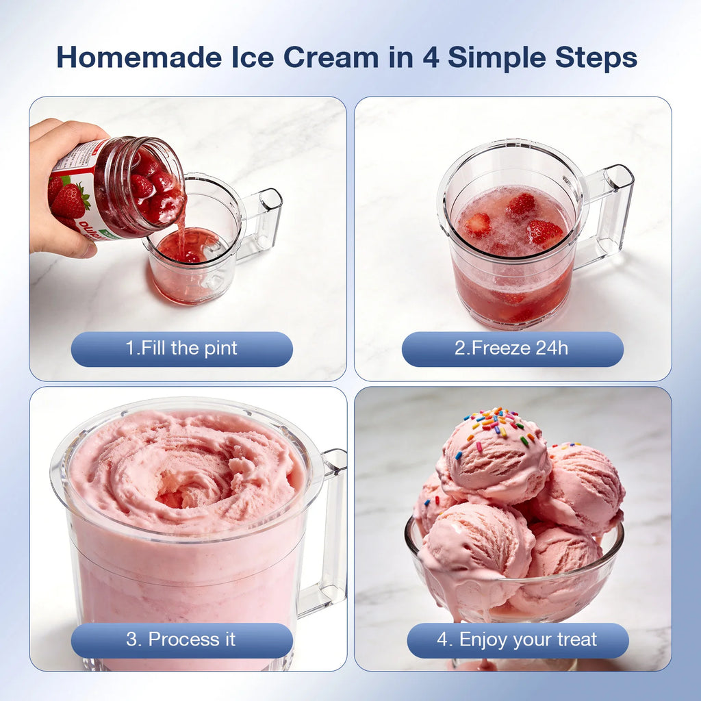 Teendow Ice Cream Maker — 10-in-1 with Mix-In, Re-Spin & Self-Clean | 800W