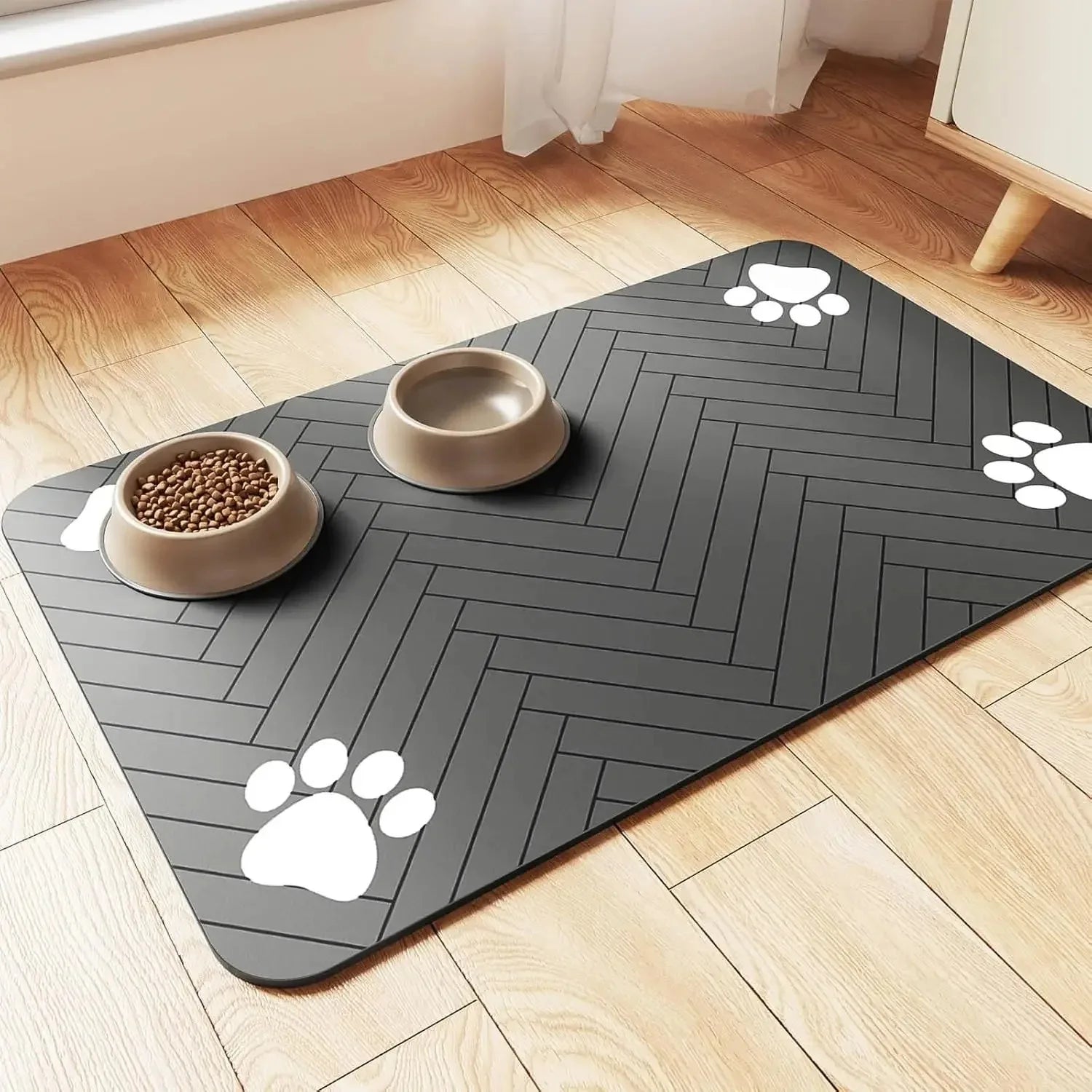 Pet Feeding Mat — Absorbent, Anti-Slip & Waterproof Placemat for Dogs & Cats
