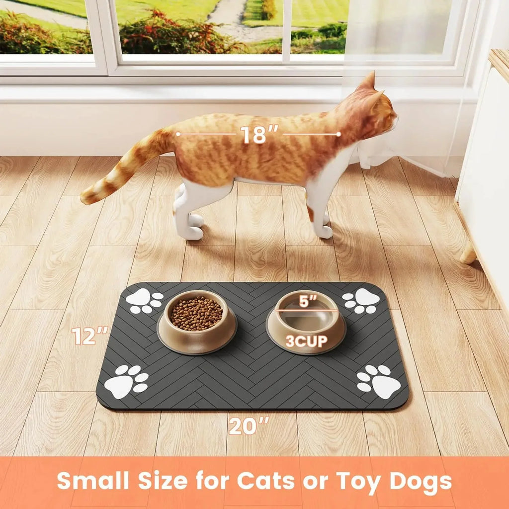 Pet Feeding Mat — Absorbent, Anti-Slip & Waterproof Placemat for Dogs & Cats