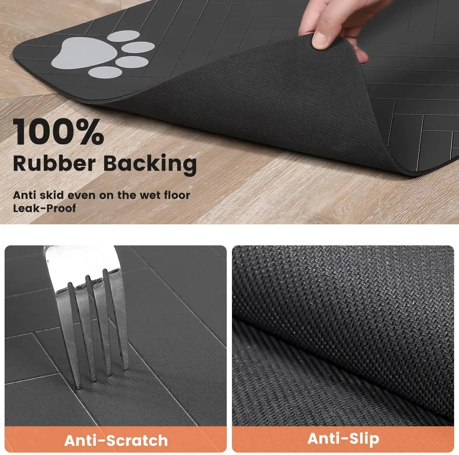 Pet Feeding Mat — Absorbent, Anti-Slip & Waterproof Placemat for Dogs & Cats