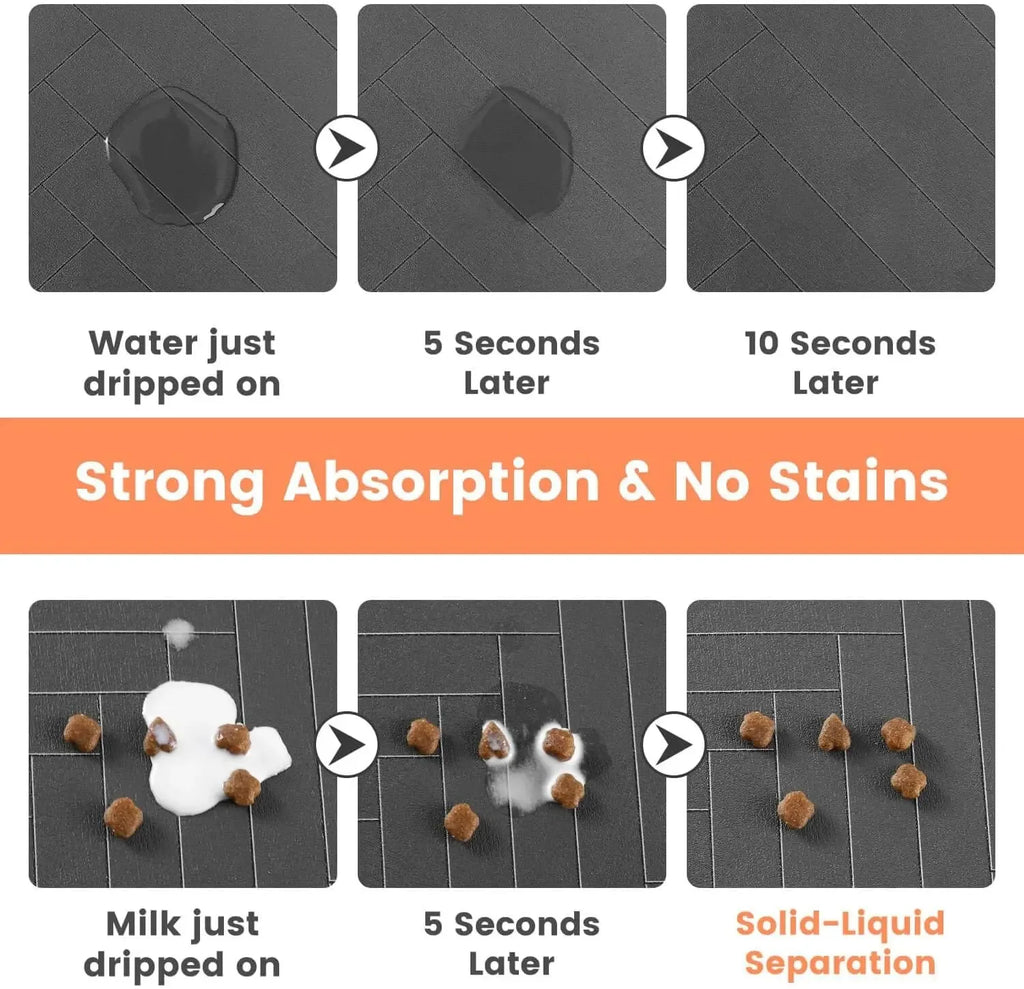 Pet Feeding Mat — Absorbent, Anti-Slip & Waterproof Placemat for Dogs & Cats