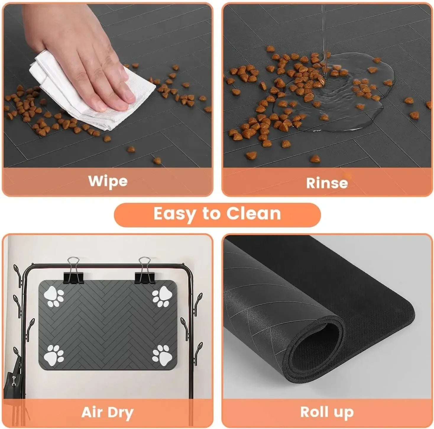 Pet Feeding Mat — Absorbent, Anti-Slip & Waterproof Placemat for Dogs & Cats