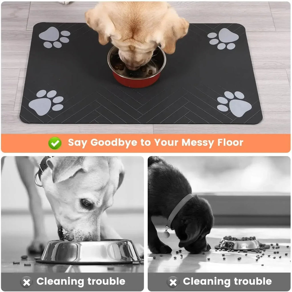 Pet Feeding Mat — Absorbent, Anti-Slip & Waterproof Placemat for Dogs & Cats