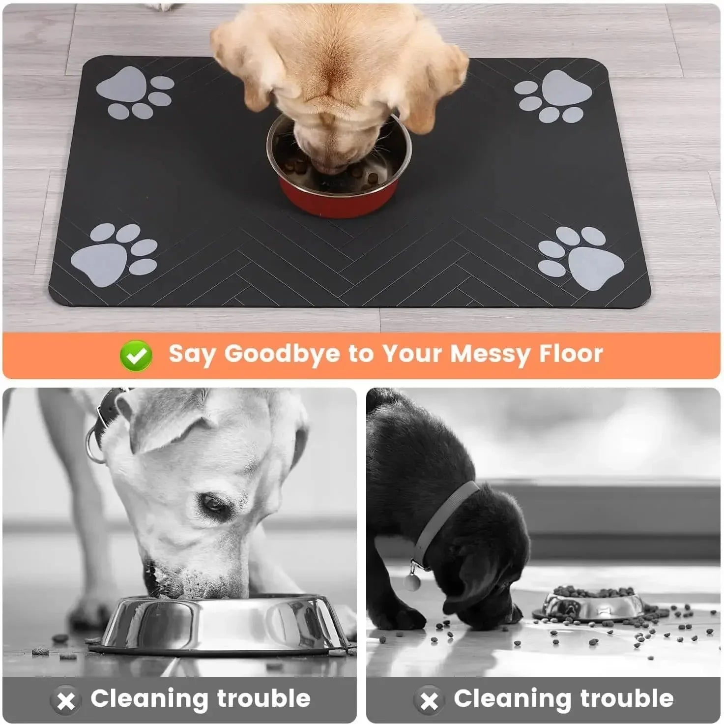 Pet Feeding Mat — Absorbent, Anti-Slip & Waterproof Placemat for Dogs & Cats