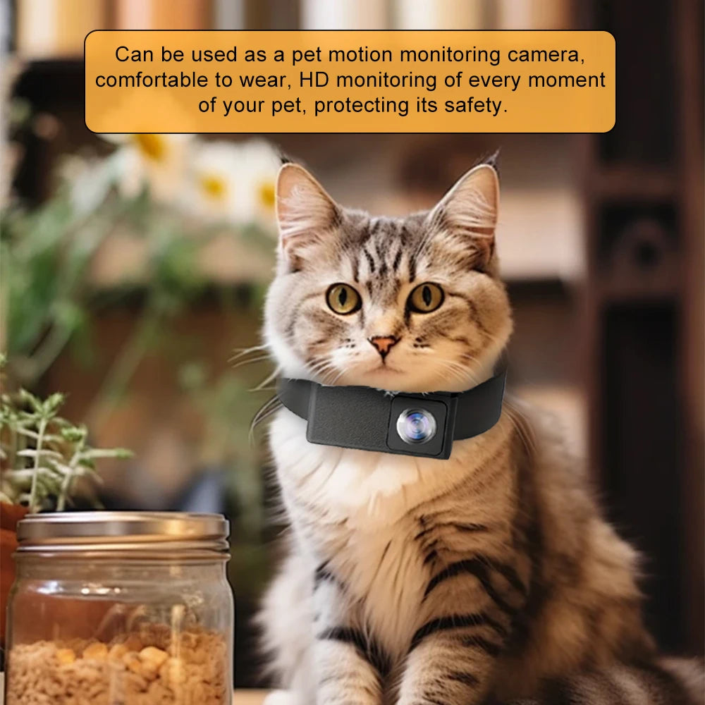 Pet Collar Camera — HD 1080P, 160° Wide Angle, Fits Cats & Dogs | BORME X6