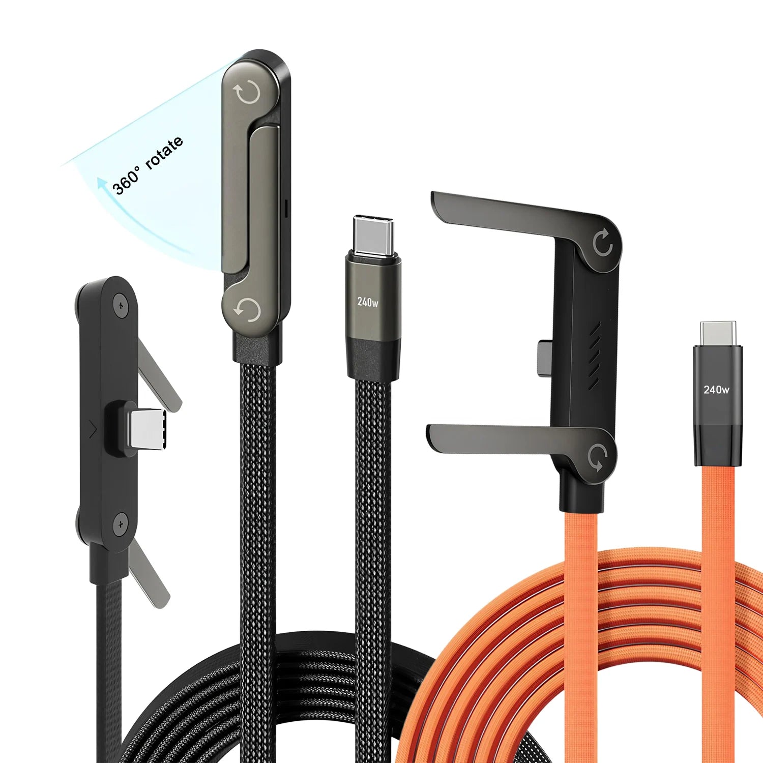 240W Super Fast Charging Cable with Built-In Phone Stand