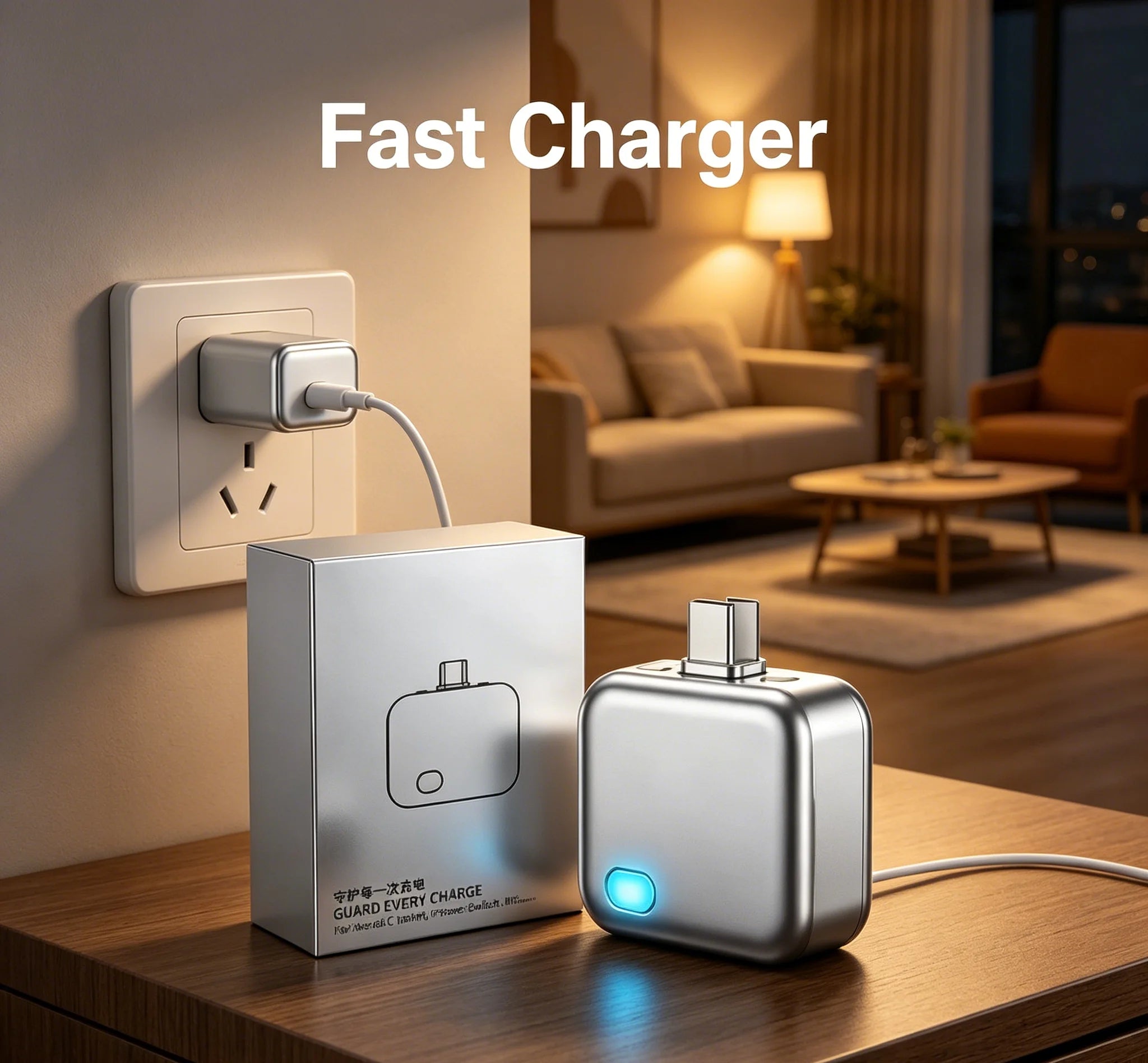 140W Smart Auto-Disconnect USB-C Charger Adapter — Overcharge Protection